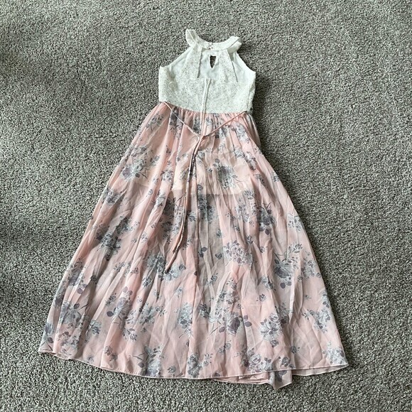 Speechless Kids Glitter Lace Walkthrough Maxi Dress Romper Size 12 - Picture 3 of 6